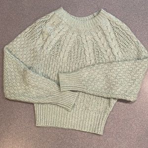 American Eagle sage cable knit sweater